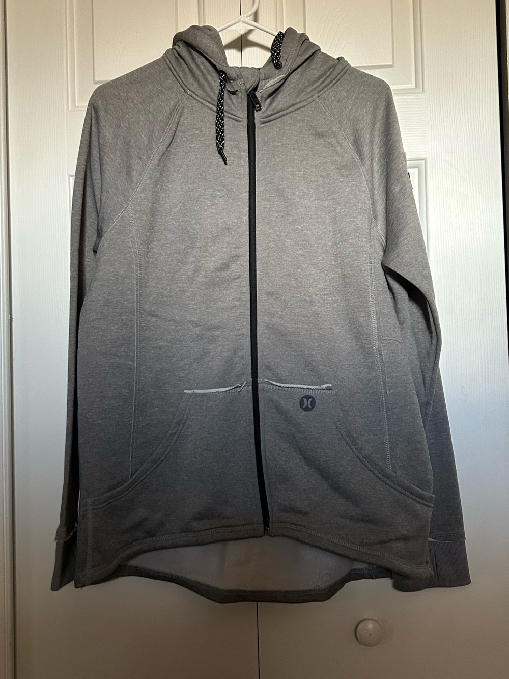 Hurley Light Gray Full-Zip Hooded Sweatshirt